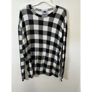 Old Navy Black Plaid Long Sleeve Tunic Shirt Size Large Tall